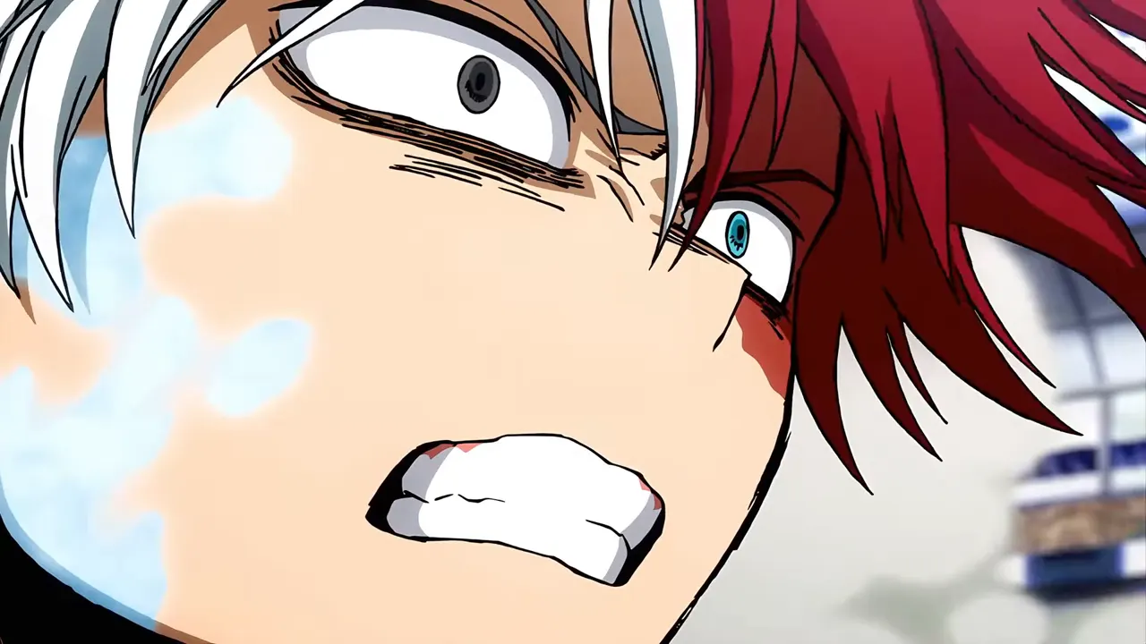 Deku vs Todoroki at 00:06 — Todoroki