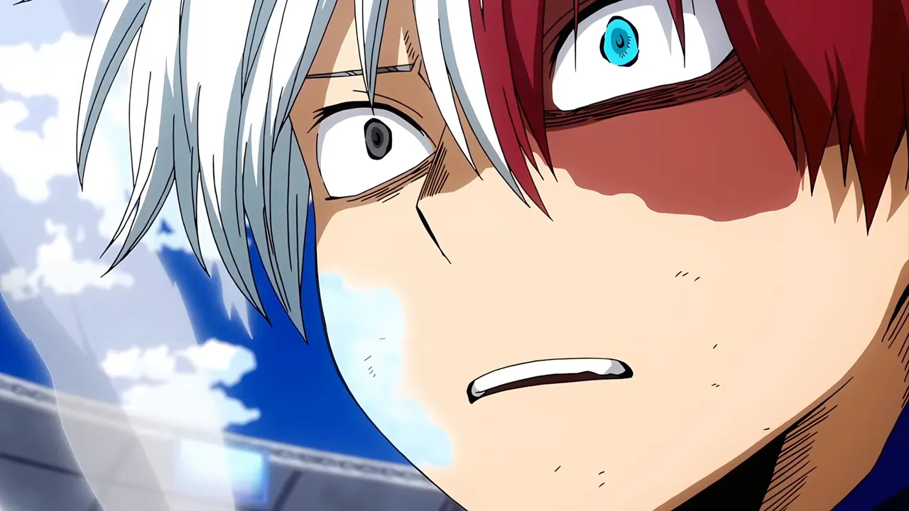 Deku vs Todoroki at 00:08 — Todoroki