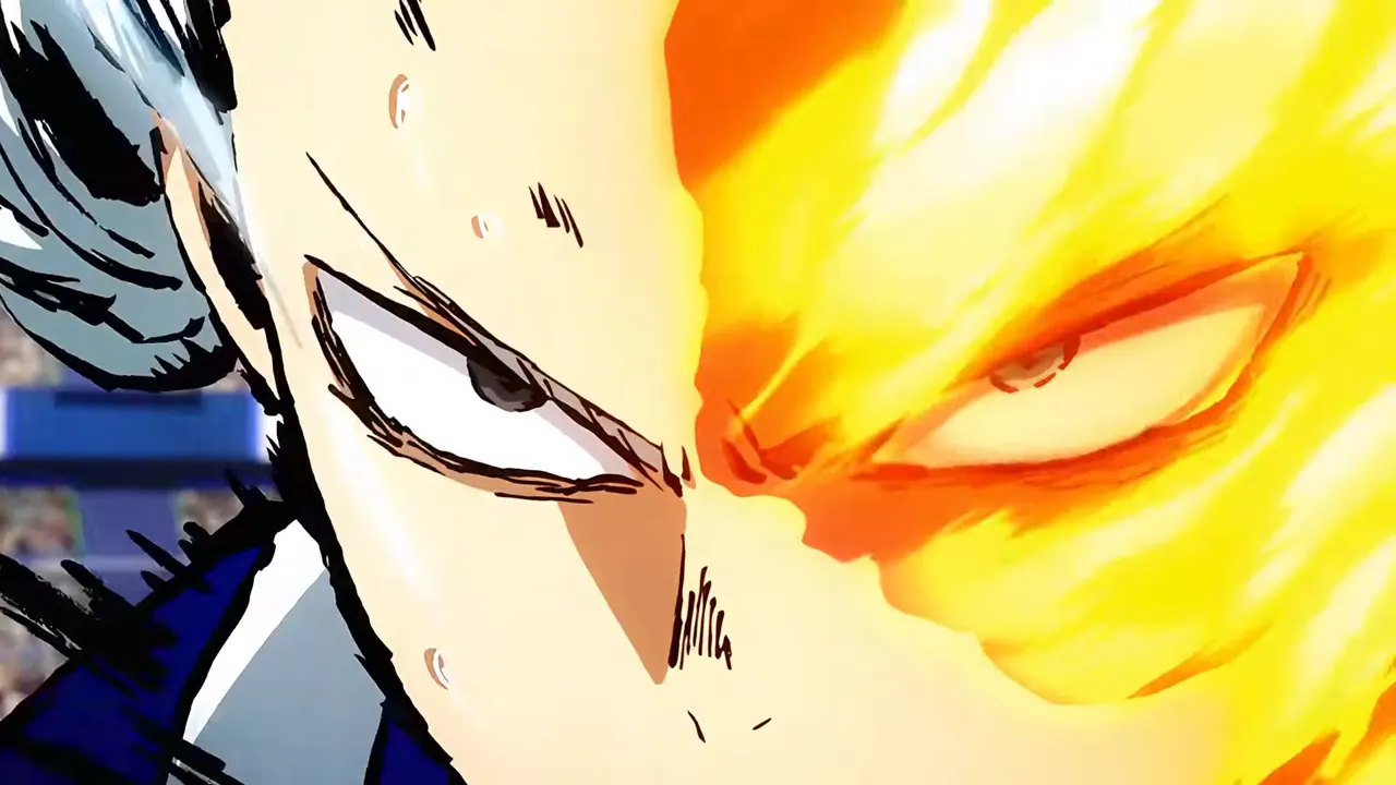 Deku vs Todoroki at 00:56 — All Might