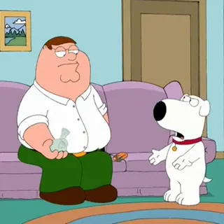 Family Guy - Peter Does Crack at 00:09 — Brian