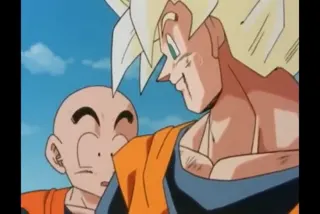 Goku Gives Cell a Senzu Bean at 00:07 — Krillin