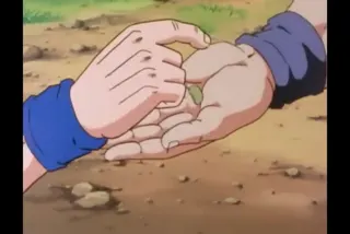Goku Gives Cell a Senzu Bean at 00:10 — Goku