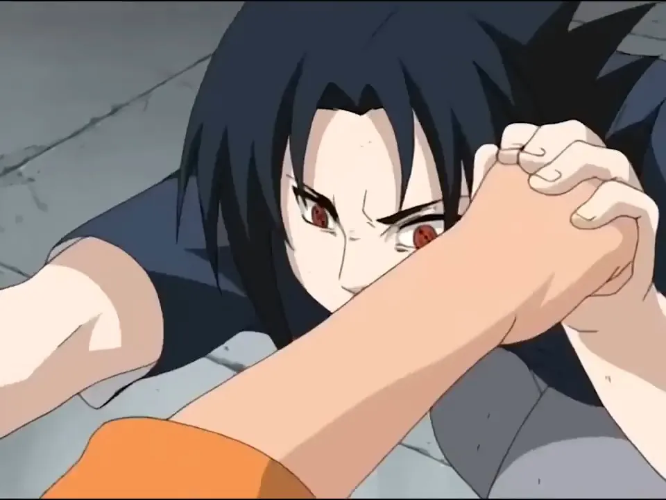 Naruto vs Sasuke on the hospital rooftop fight at 00:04 — sasuke