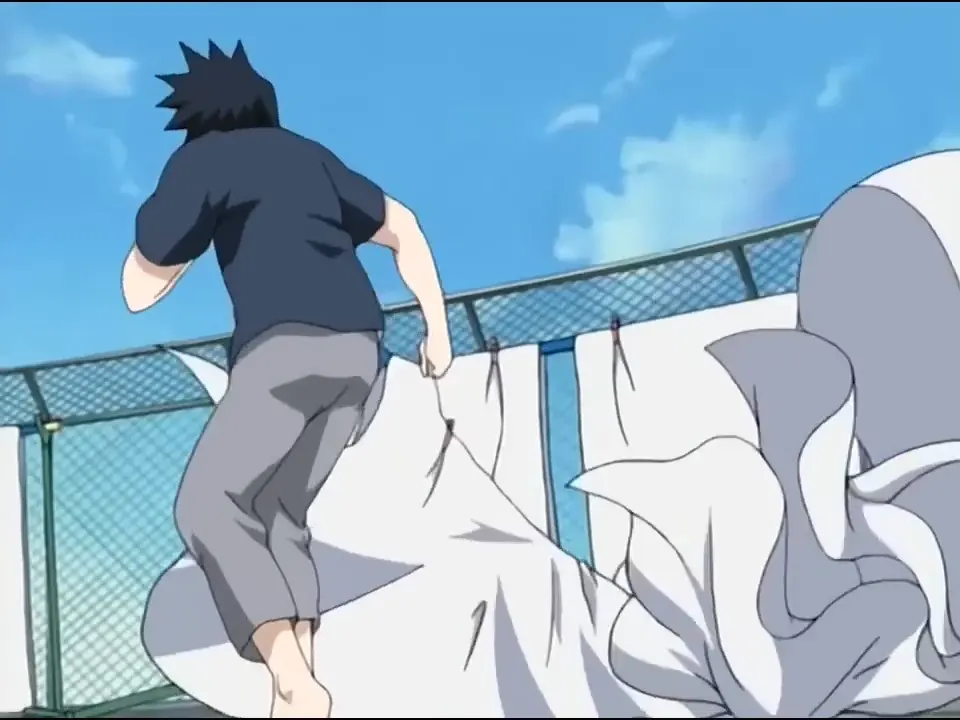 Naruto vs Sasuke on the hospital rooftop fight at 00:17 — naruto