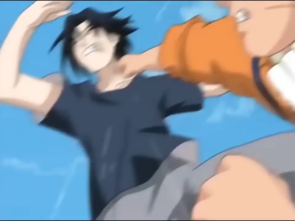 Naruto vs Sasuke on the hospital rooftop fight at 00:26 — naruto