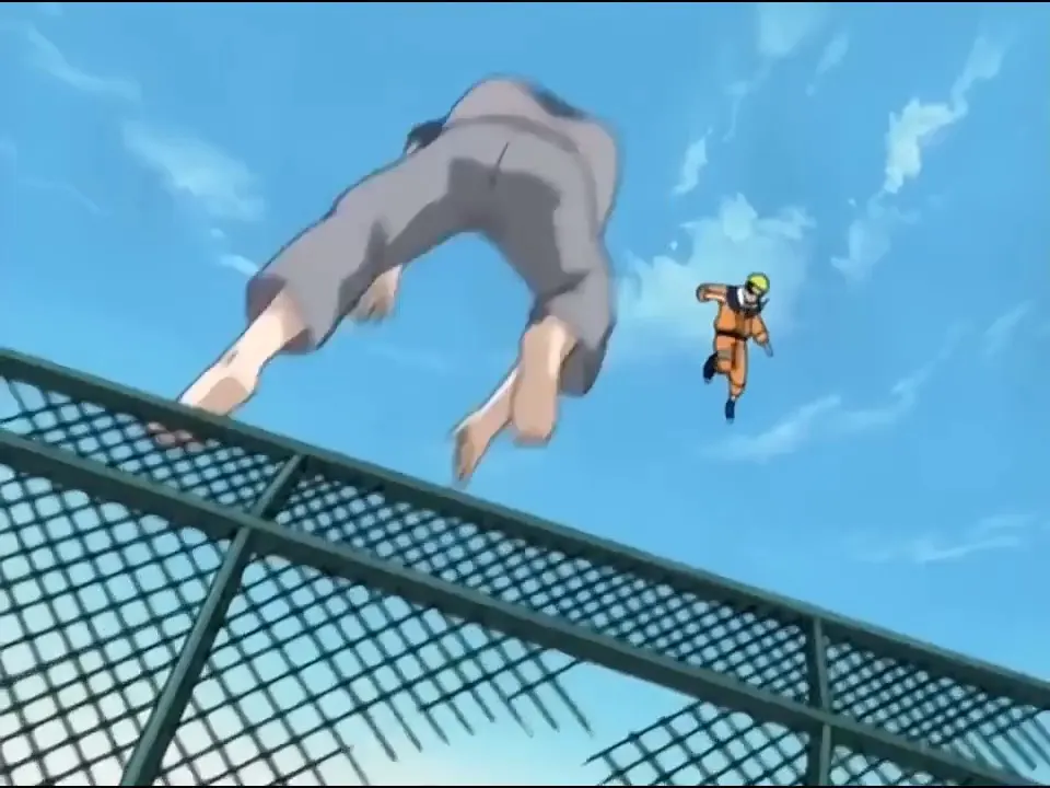 Naruto vs Sasuke on the hospital rooftop fight at 00:28 — sasuke