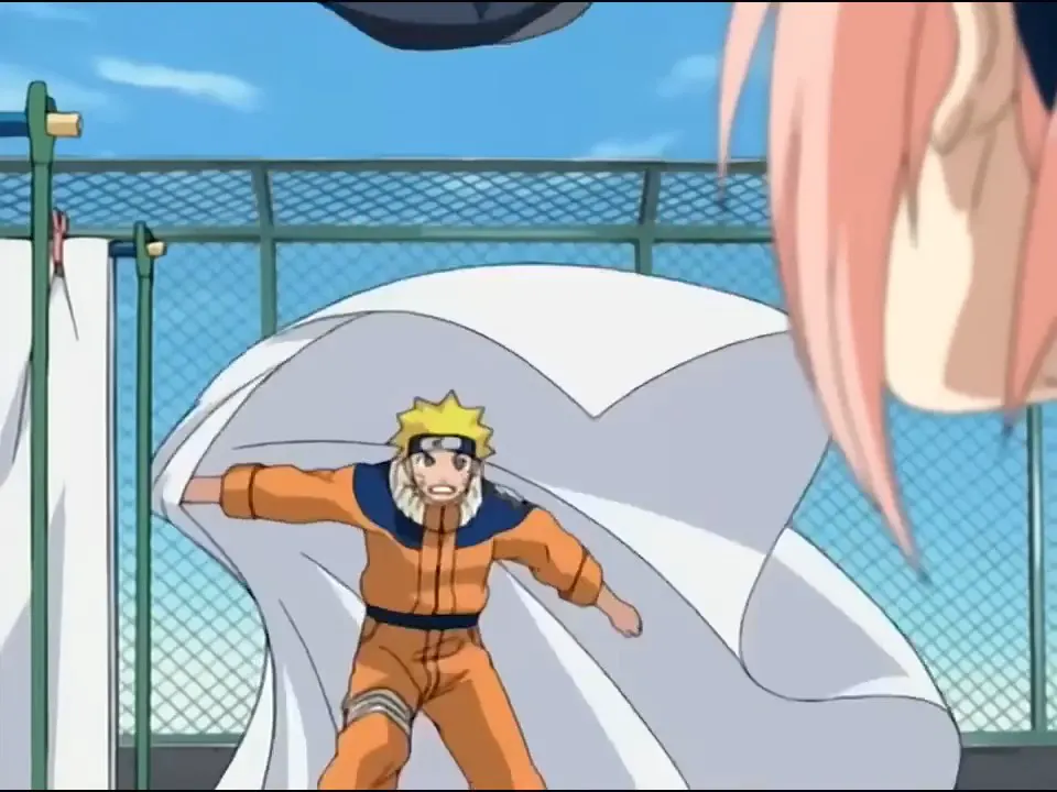 Naruto vs Sasuke on the hospital rooftop fight at 00:39 — sakura
