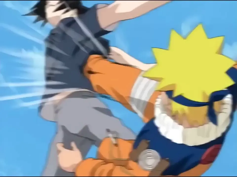 Naruto vs Sasuke on the hospital rooftop fight at 00:43 — naruto