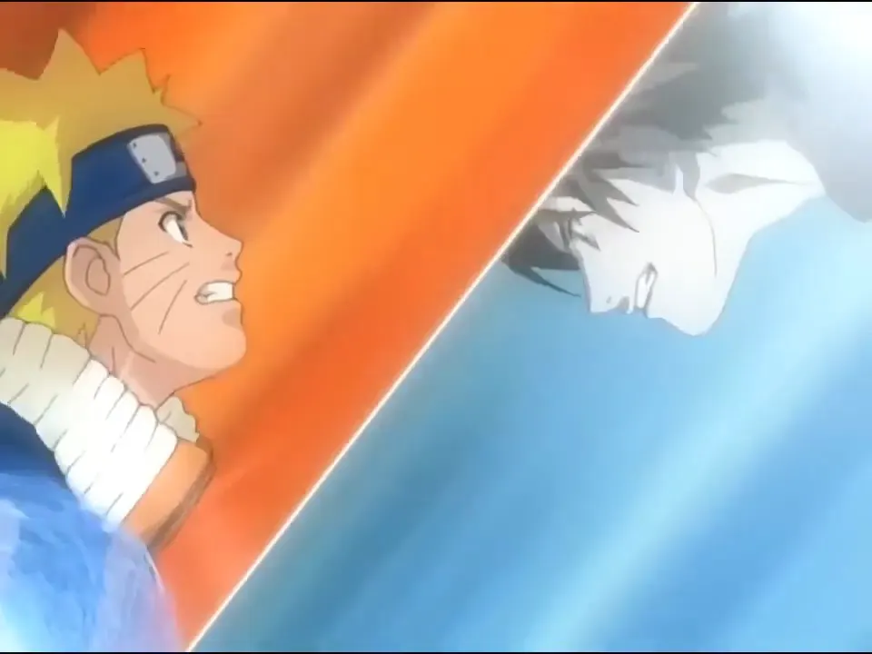 Naruto vs Sasuke on the hospital rooftop fight at 01:34 — naruto
