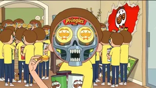 Rick and Morty pringles ad at 00:27 — Robot Morty