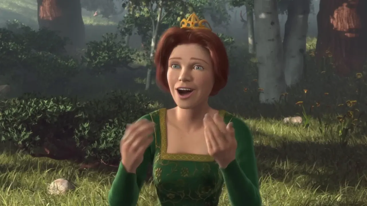 Shrek 1 -  Fiona sings to bird at 00:28 — Fiona