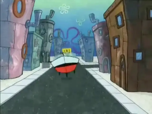 Squidward Gets Crushed By A Steamroller at 00:05 — Spongebob