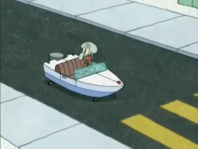 Squidward Gets Crushed By A Steamroller at 00:08 — Squidward