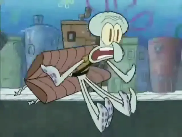 Squidward Gets Crushed By A Steamroller at 00:11 — Squidward